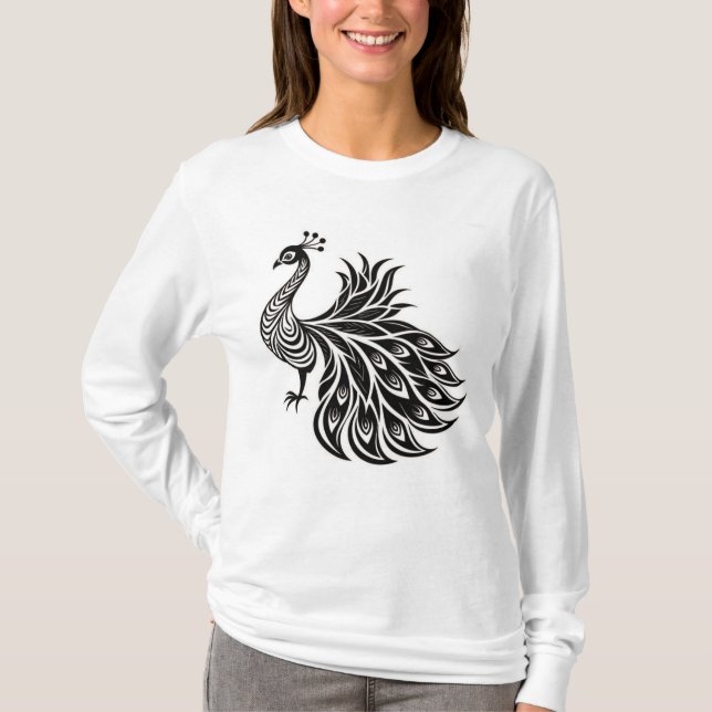 Regal Peacock Elegance T-shirt Design (Framsida)