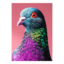 Regal Pigeon Majesty Vivid Realistic Bird Porträtt Fototryck