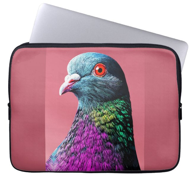 Regal Pigeon Majesty Vivid Realistic Bird Porträtt Laptop Fodral (Framsidan)
