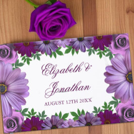 Regal Purple Floral Wedding Gästböcker