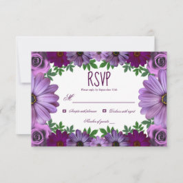 Regal Purple Floral Wedding OSA Kort