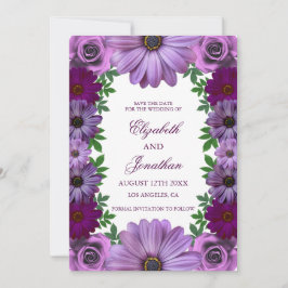 Regal Purple Floral Wedding Spara Datumet