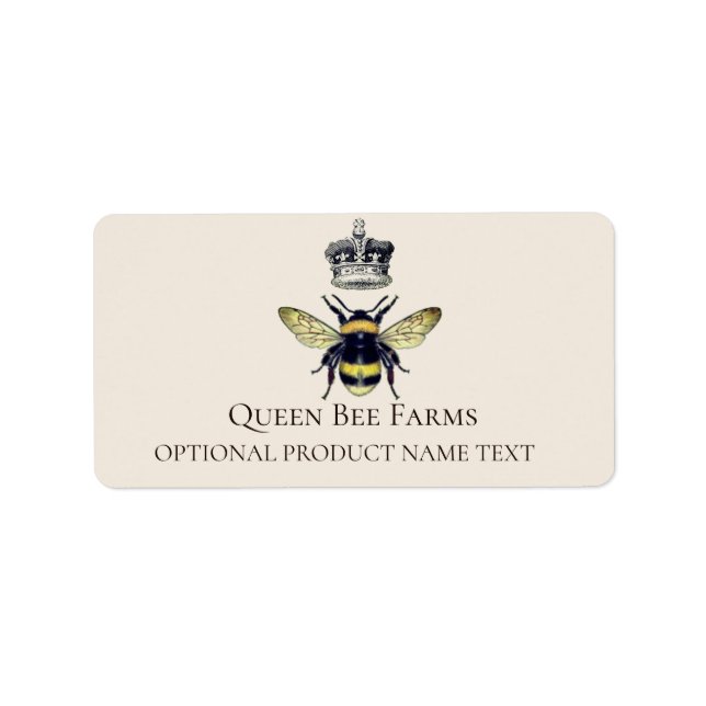 Regal Queen Bee och Krona Adressetikett (Framsidan)