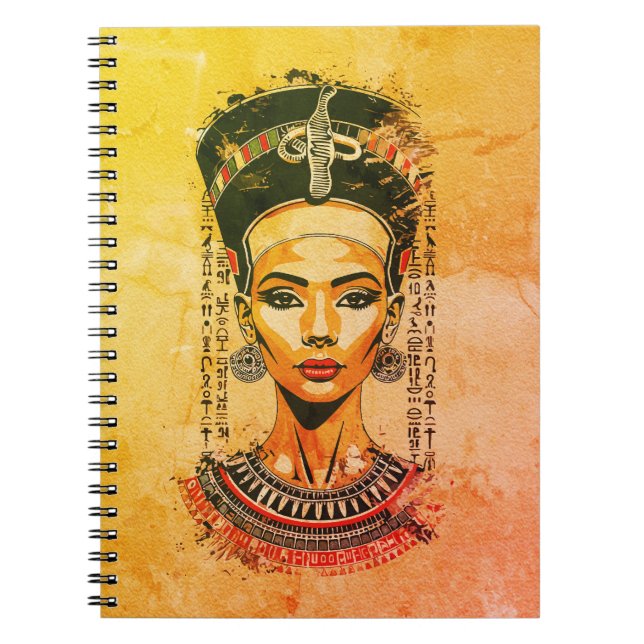 Regal Queen of Egypten - Modern Neo-Pharaoh Art Anteckningsbok (Framsidan)