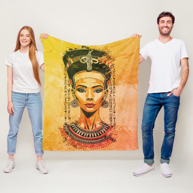 Regal Queen of Egypten - Modern Neo-Pharaoh Art Fleecefilt (På plats)