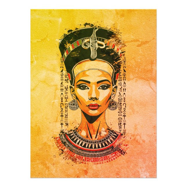 Regal Queen of Egypten - Modern Neo-Pharaoh Art Fototryck (Framsidan)