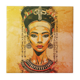 Regal Queen of Egypten - Modern Neo-Pharaoh Art Kakelplatta
