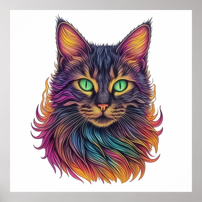 Regal Rainbow Cat Poster (Framsidan)