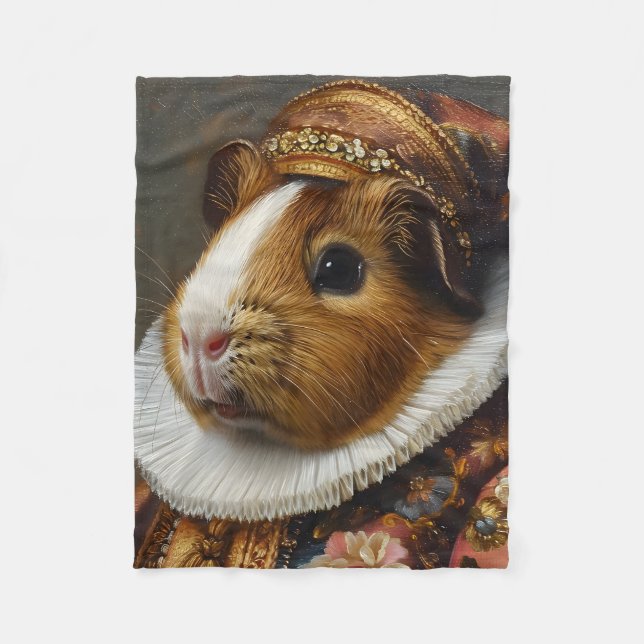 Regal Renaissance Guinea Gris Porträtt Fleecefilt (Framsidan)