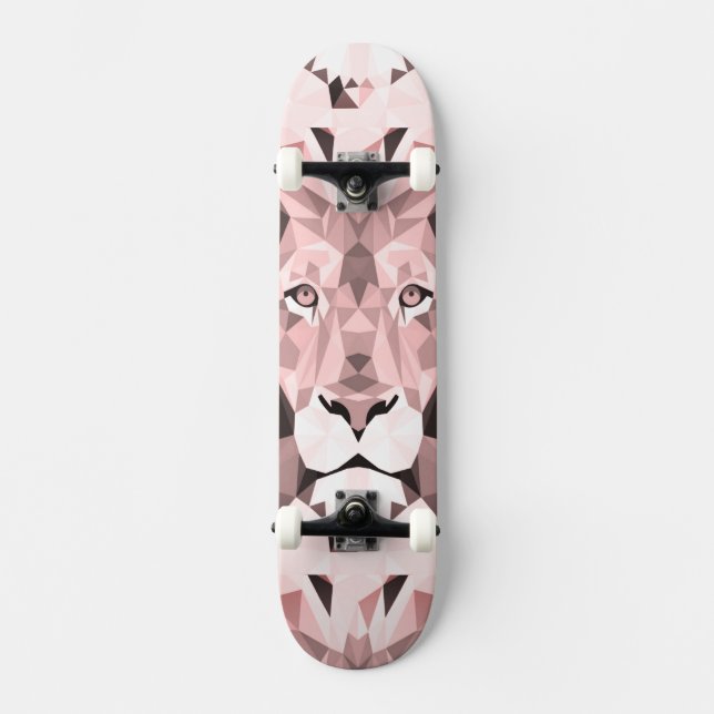 Regal Ro Geometric Lejon Head Mini Skateboard Bräda 18,5 Cm (Framsida)