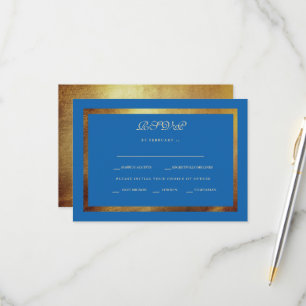 Regal Royal Blue & Guld Ethnic Bröllop OSA Kort