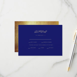 Regal Royal Blue & Guld Ethnic Bröllop OSA Kort