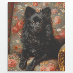 Regal Schipperke Hund Vintage Decoupage Presentpapper