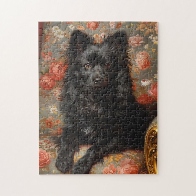 Regal Schipperke Hund Vintage Stil Art Pussel (Vertikal)