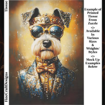 Regal Schnauzer Hund & Golden Krona EJ3 Decoupage
