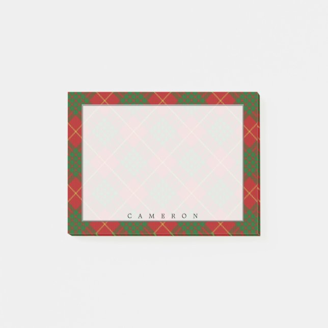 Regal Scottish Klan Cameron Tartan Post-it Block (Framsida)