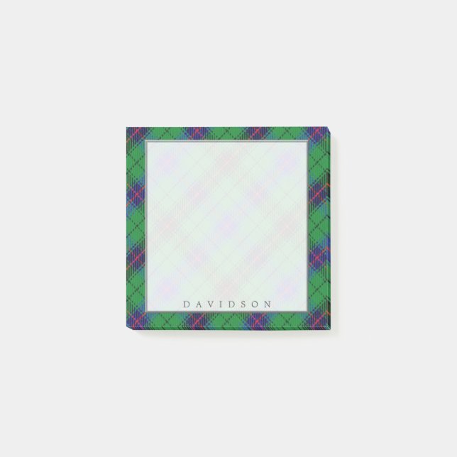 Regal Scottish Klan Davidson Tartan Post-it Block (Framsida)