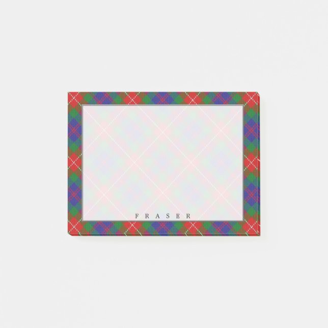 Regal Scottish Klan Fraser of Lovat Tartan Post-it Block (Framsida)