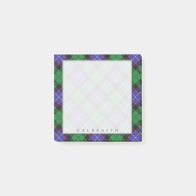 Regal Scottish Klan Galbraith Tartan Post-it Block (Framsida)