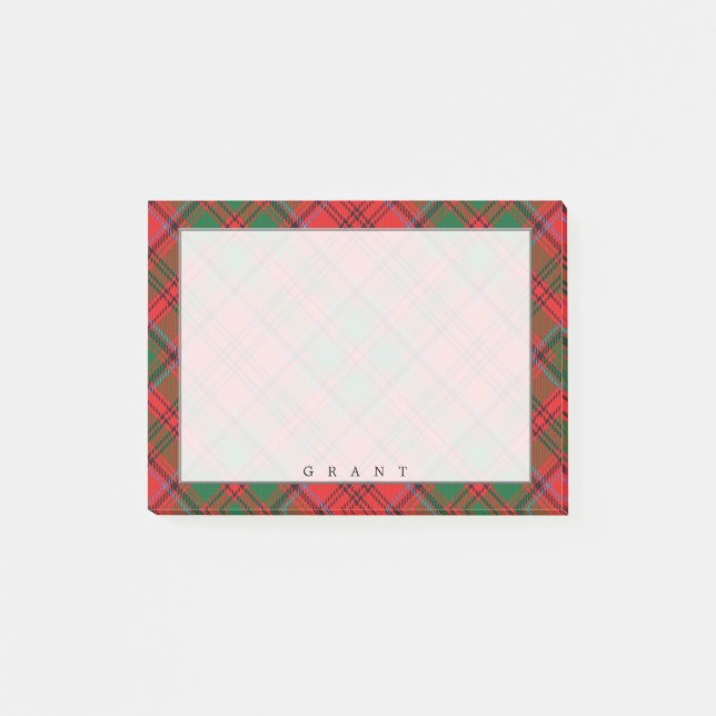 Regal Scottish Klan Grant Tartan Post-it Block (Framsida)