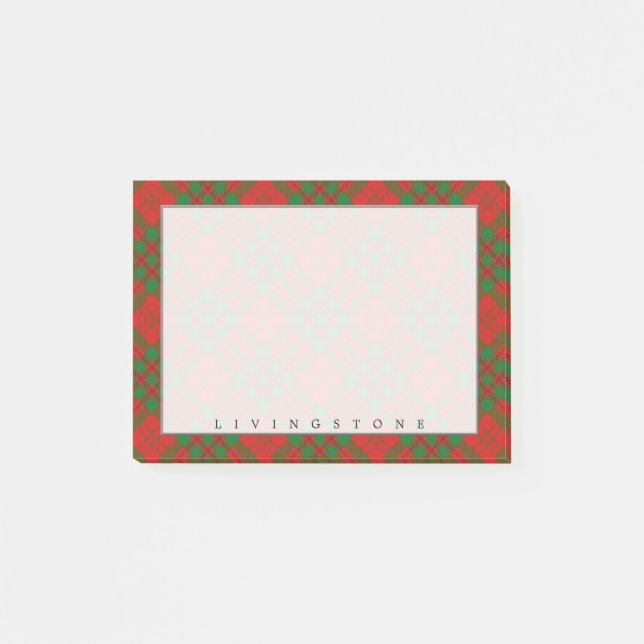 Regal Scottish Klan Livingstone Tartan Post-it Block (Framsida)