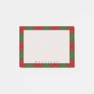 Regal Scottish Klan MacAulay Tartan Post-it Block