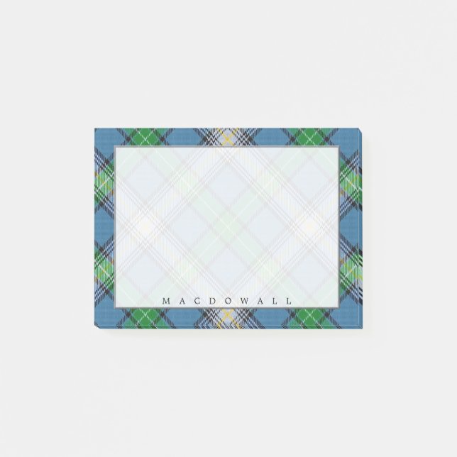 Regal Scottish Klan MacDowall Tartan Post-it Block (Framsida)