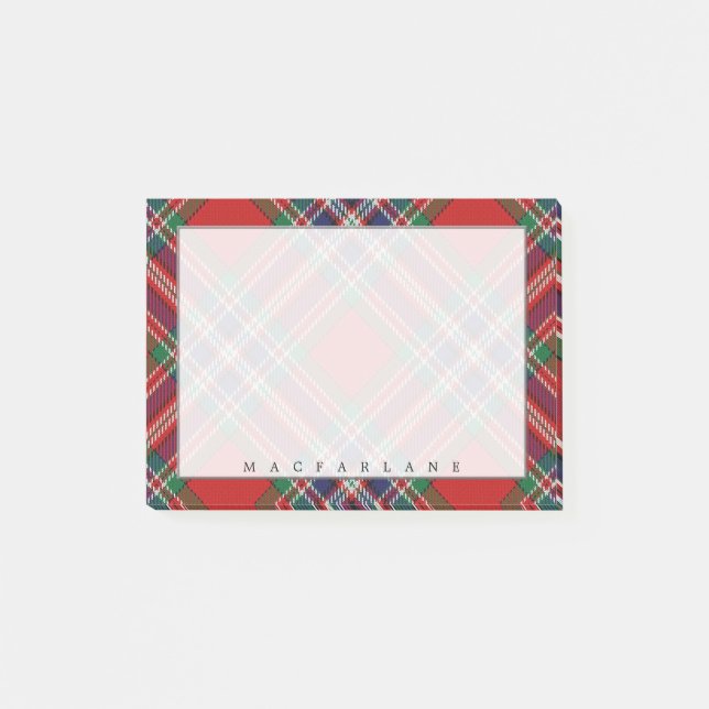 Regal Scottish Klan MacFarlane Tartan Post-it Block (Framsida)