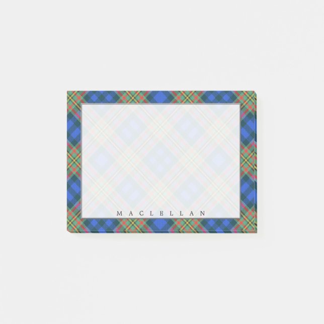 Regal Scottish Klan MacLellan Tartan Post-it Block (Framsida)