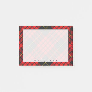 Regal Scottish Klan MacQueen Tartan Post-it Block