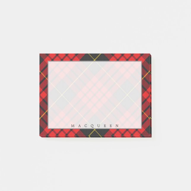 Regal Scottish Klan MacQueen Tartan Post-it Block (Framsida)
