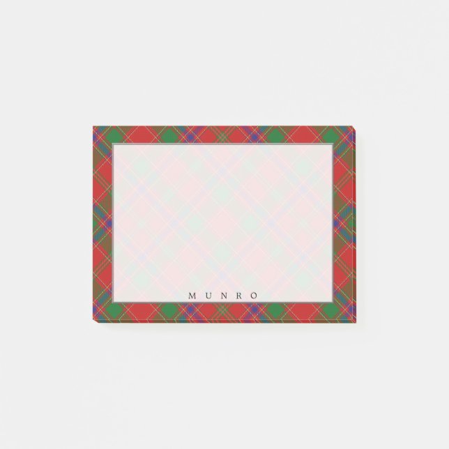 Regal Scottish Klan Munro Tartan Post-it Block (Framsida)