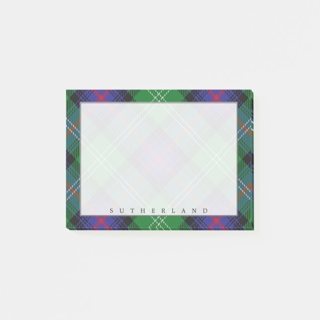 Regal Scottish Klan Sutherland Tartan Post-it Block (Framsida)