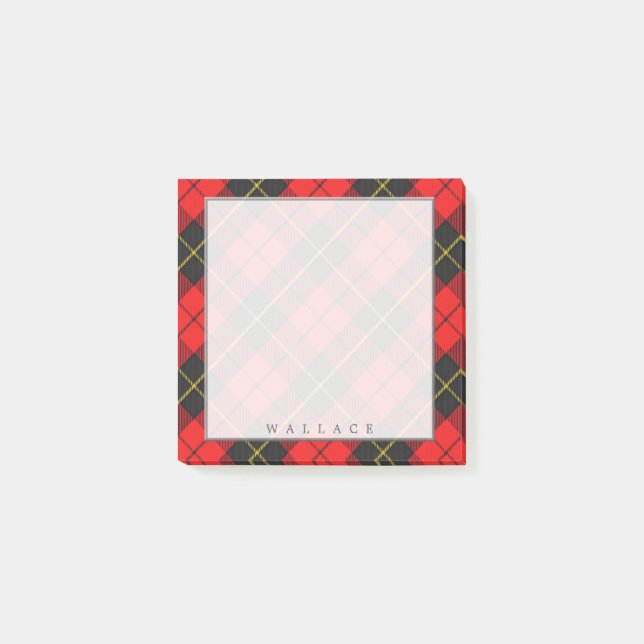Regal Scottish Klan Wallace Tartan Post-it Block (Framsida)