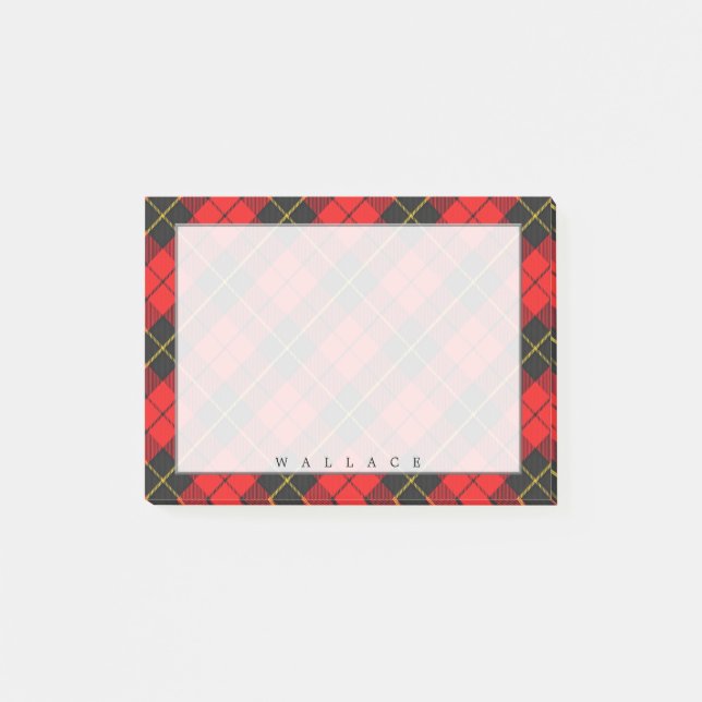 Regal Scottish Klan Wallace Tartan Post-it Block (Framsida)