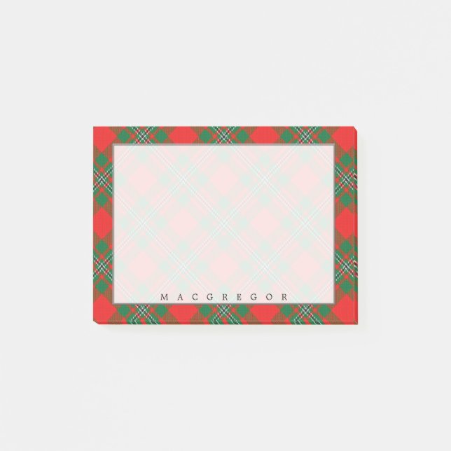 Regal skotsk klanMacGregor Gregor Tartan Post-it Block (Framsida)