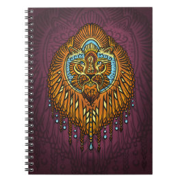 Regal Spirit Lejon | Ornate Tribal Mandala Roar Anteckningsbok Med Spiral