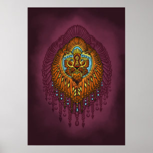 Regal Spirit Lejon Ornate Tribal Mandala Roar Poster