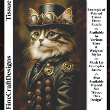 Regal Steampunk Tabby katt Porträtt DV2L Decoupage