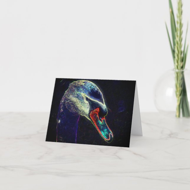 Regal Swan Abstract Nature Art  Anteckningskort (Framsida)