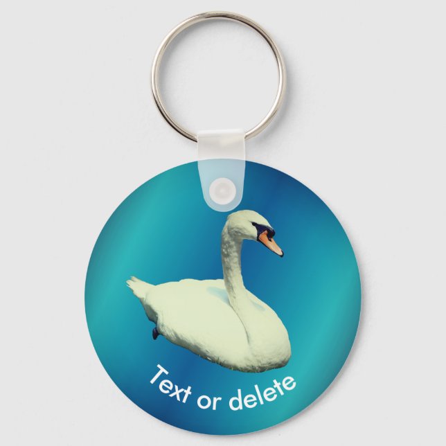 Regal Swan Wildlife Animal Personalized Nyckelring (Framsida)