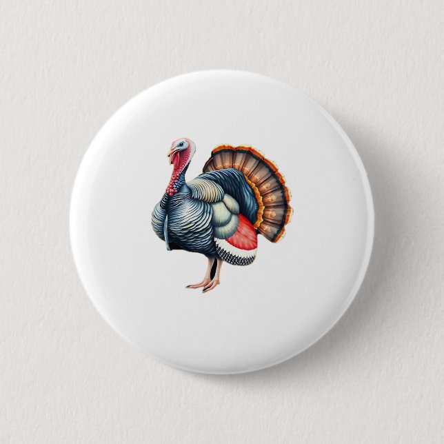 Regal Turkey Visning Art Classic T-Shirt Knapp (Framsida)