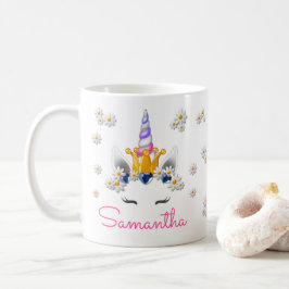 Regal Unicorn Princess Krona Rhinestones & Daisys Kaffemugg