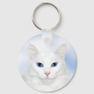 Regal vitkatt nyckelring