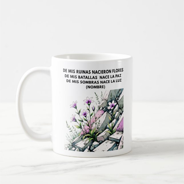 REGALO PERSONALIZADO PARA (NOMBRE) FLORECE RENACE KAFFEMUGG (Vänster)