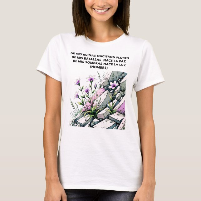 REGALO PERSONALIZADO PARA (NOMBRE) FLORECE RENACE T SHIRT (Framsida)