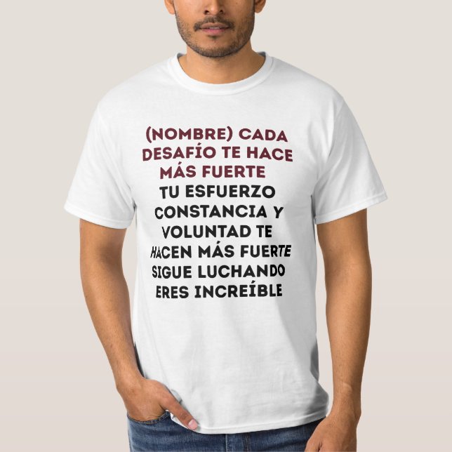 REGALO PERSONALIZADO PARA (NOMBRE) FUERTE ÚNICO T SHIRT (Framsida)