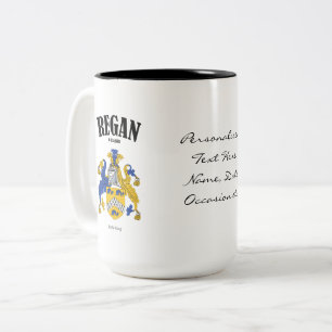 Regan Family Crest, Translation & Meaning Två-Tonad Mugg