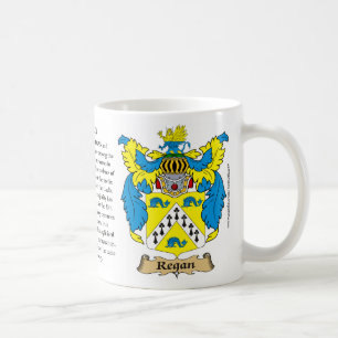 Regan, ursprung, den menande och vapensköldmuggen kaffemugg