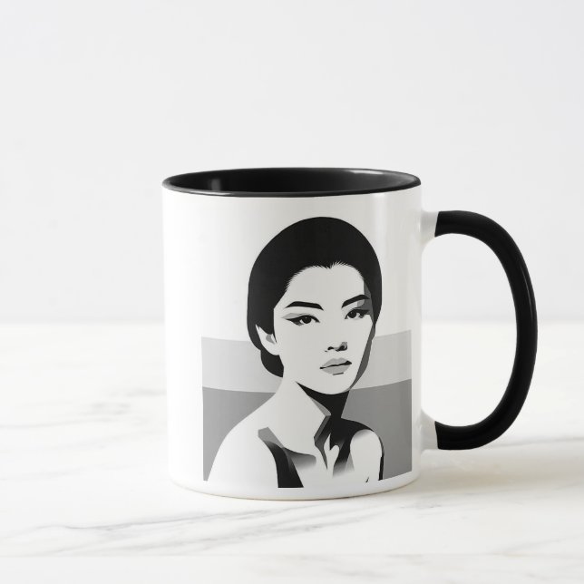 Regard intemporel, l'élégance en noir et blanc. mugg (Höger)